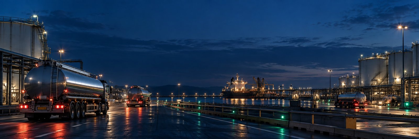 Fuel tanker fleet on the road